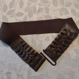 Unbranded Boho  Braided Leather and Stretchy Brown Belt